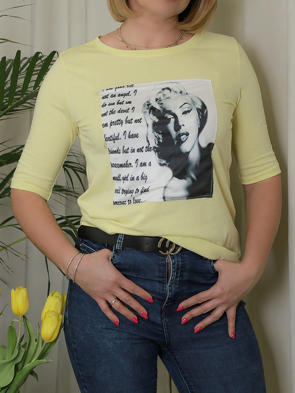 Bawełniana Bluzka T-shirt Koszulka PRINT 802 (1)